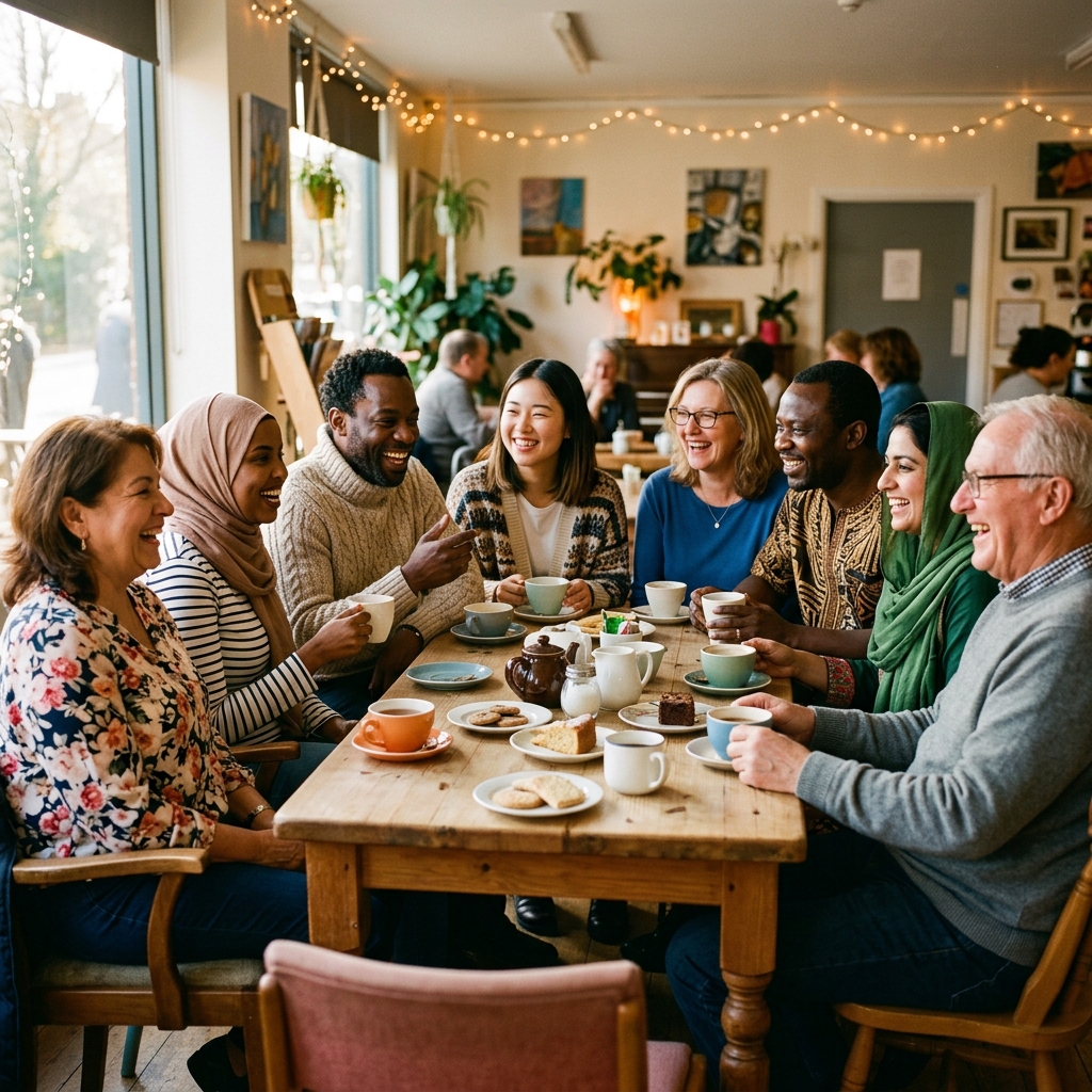 Carers gathering for a community coffee morning
